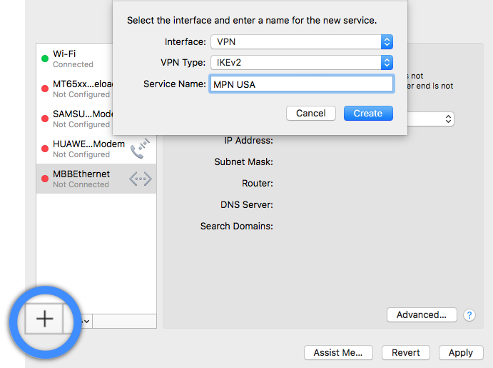 my private network mac setup